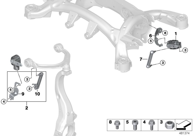Ride height sensor/mounting parts