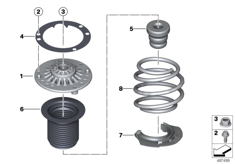 Support bearing/spring pad/mounted parts