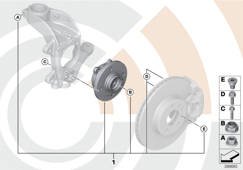Repair kit, wheel bearing, front