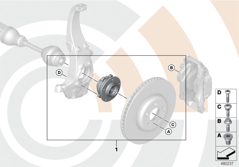 Repair kit, wheel bearing, front