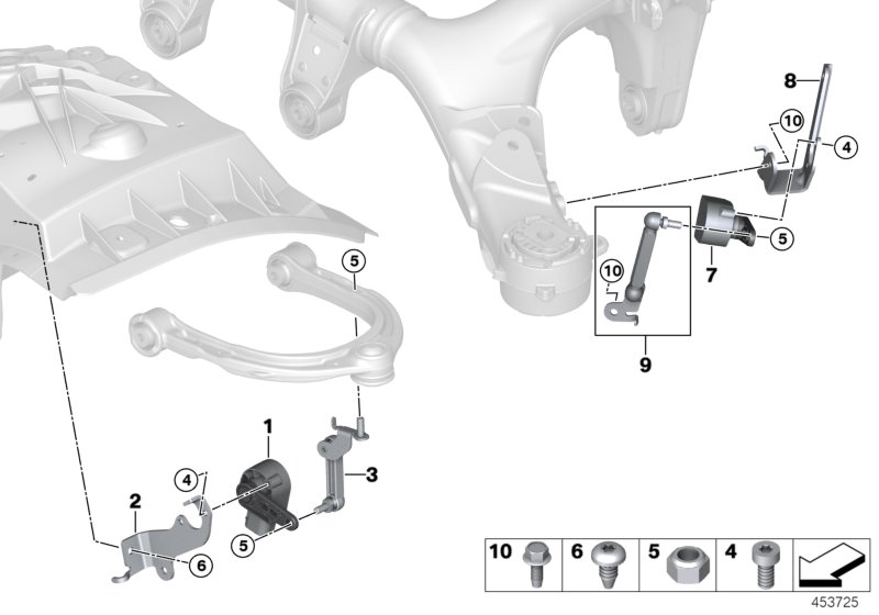 Headlight vertical aim control sensor