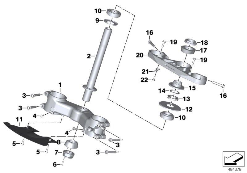 Fork bridge, bottom / top