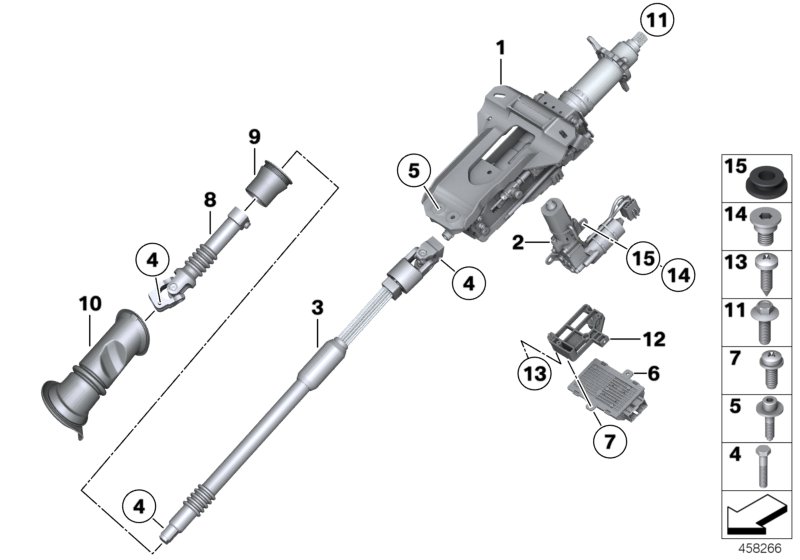 Add-on parts,electr.steering column adj.