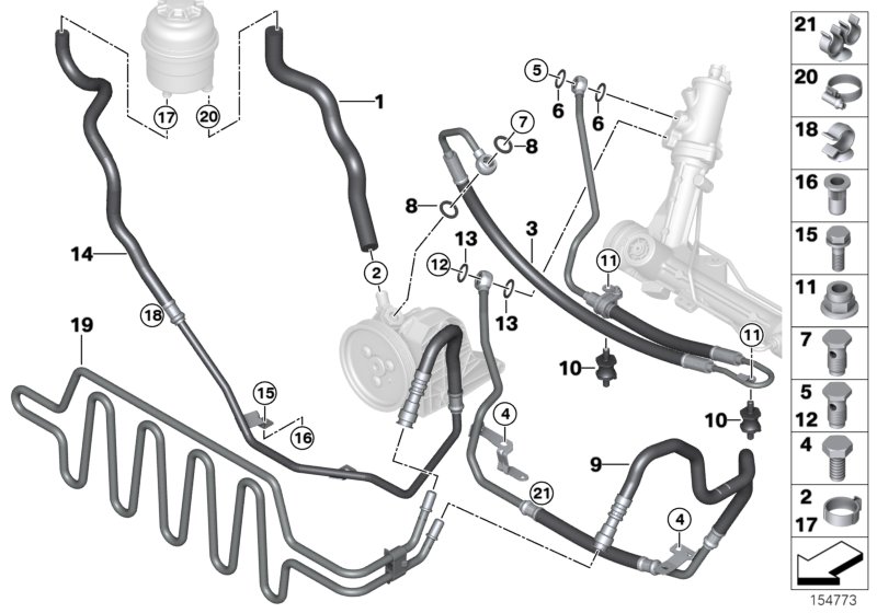 Hydro steering-oil pipes