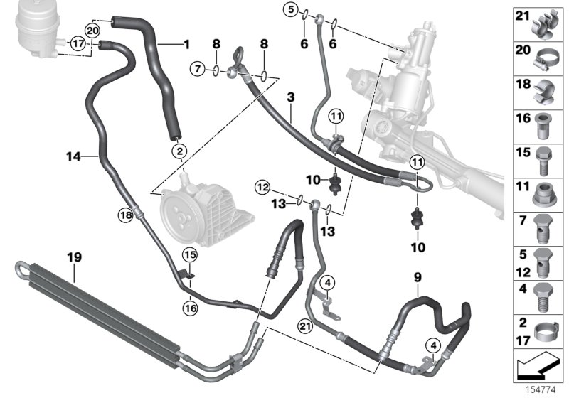 Power steering/oil pipe/Active steering