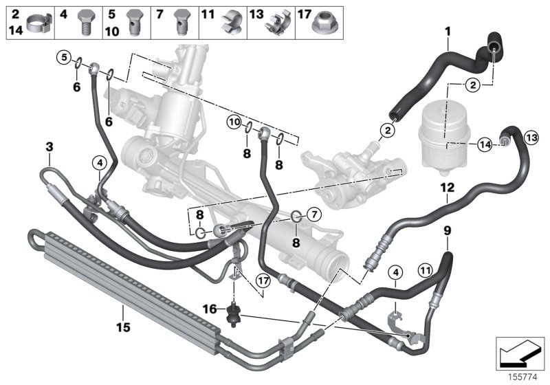 Power steering/oil pipe/Active steering