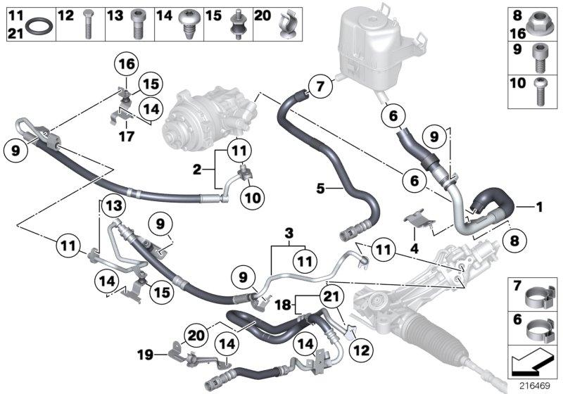 Hydro steering-oil pipes