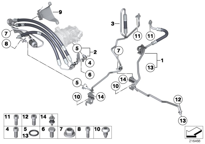 Power steering/oil pipe/dynamic drive
