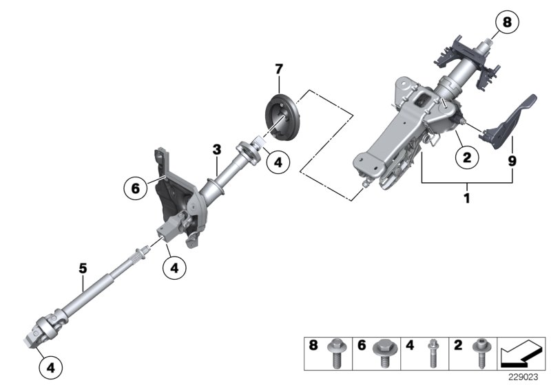 Steering column man.adjust./Mount. parts