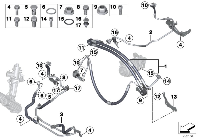 Power steer.,fluid lines/Adaptive Drive