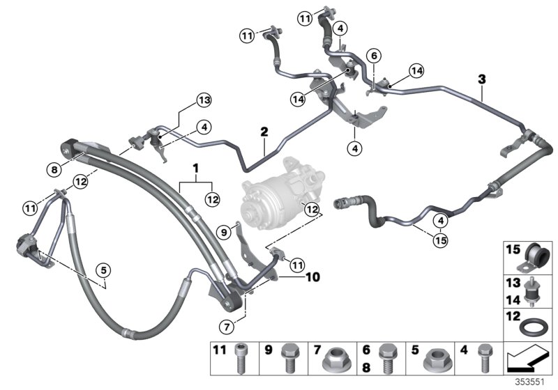 Power steer.,fluid lines/Adaptive Drive