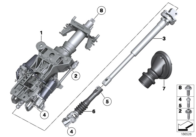 Add-on parts,electr.steering column adj.