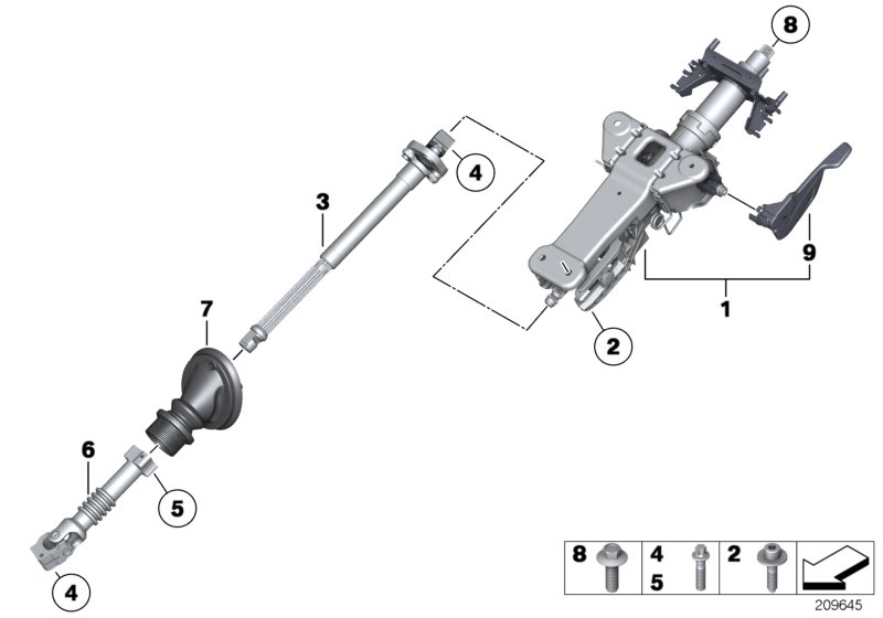 Steering column man.adjust./Mount. parts