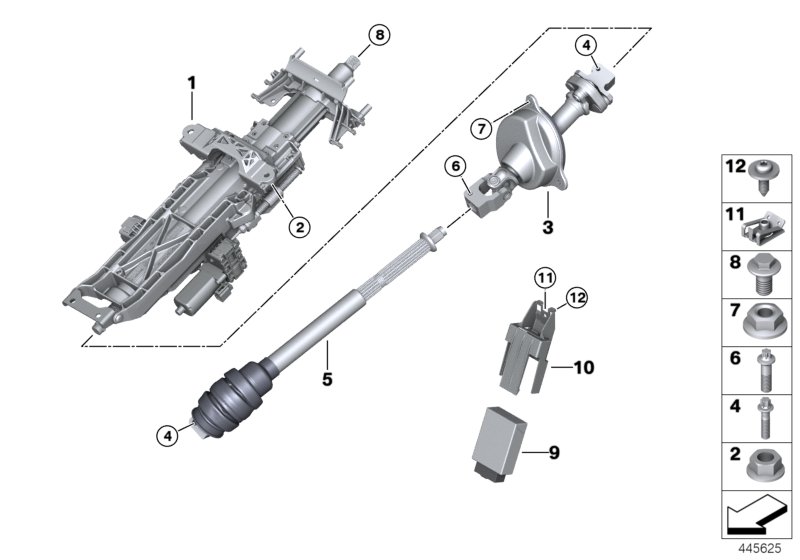 Add-on parts,electr.steering column adj.