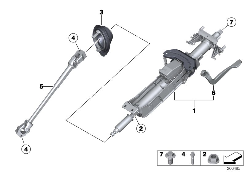 Steering column man.adjust./Mount. parts