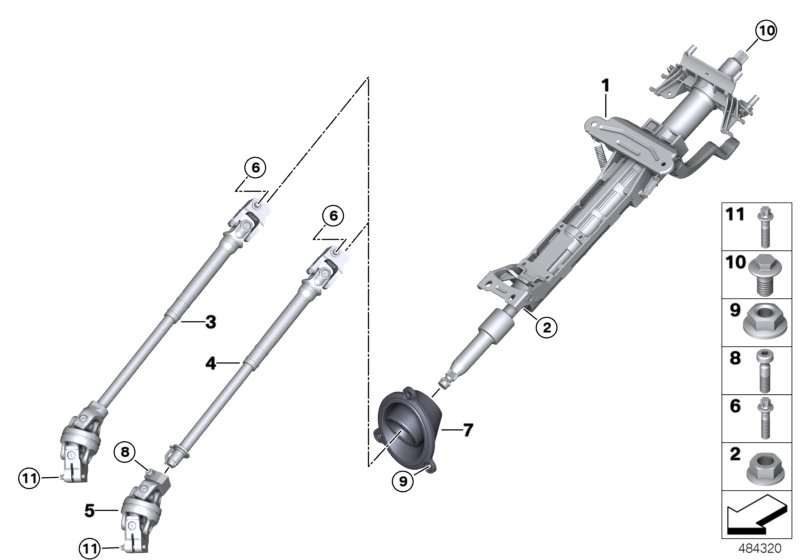 Steering column man.adjust./Mount. parts