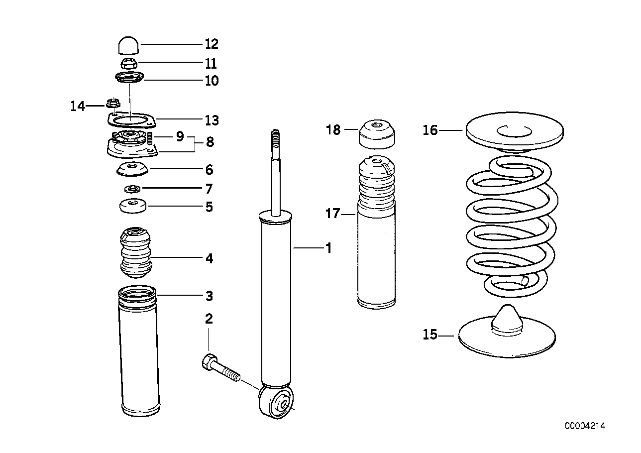 SINGLE COMPONENTS FOR REAR SPRING STRUT