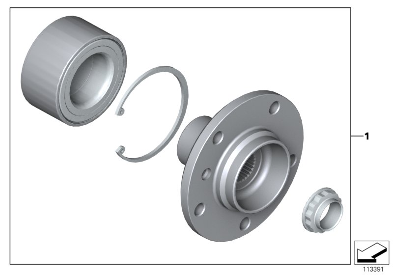 Side shaft/wheel bearings