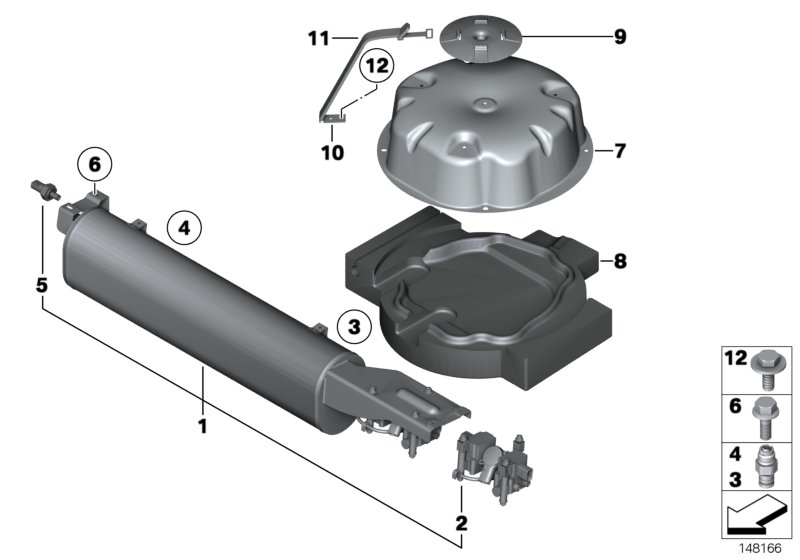 Levelling device/pressure accumulator