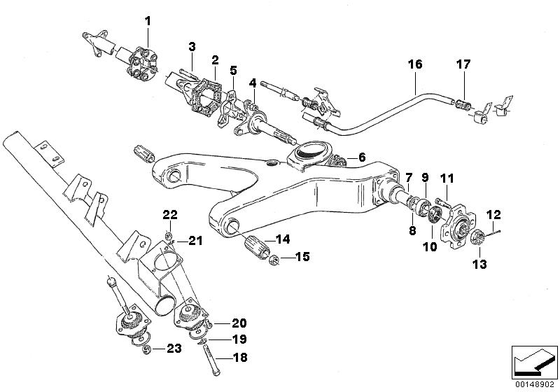 rear axle with suspension