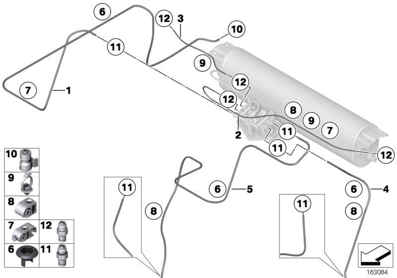 Levelling device/tubing/attaching parts