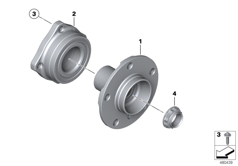 Side shaft/wheel bearings