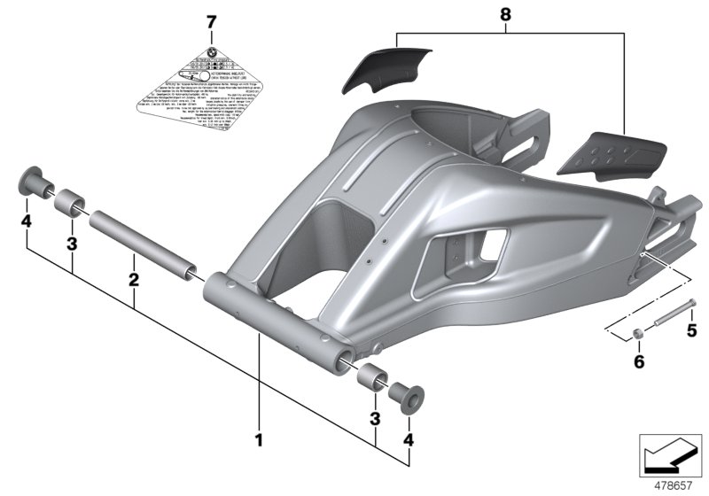 Rear wheel swinging arm