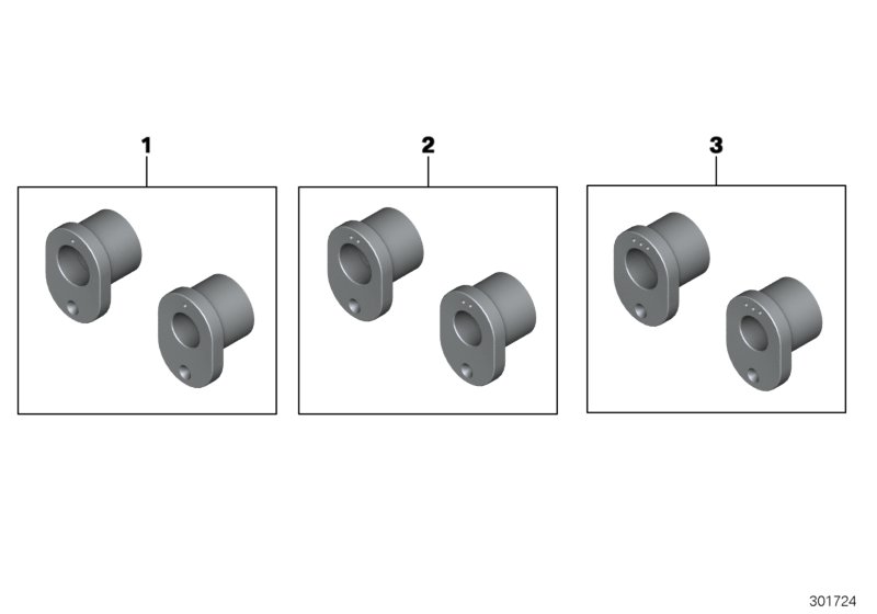Set, bushes, swing arm pivot point