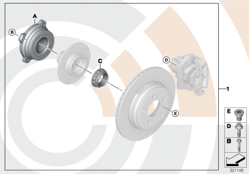 Repair kit, wheel bearing, rear