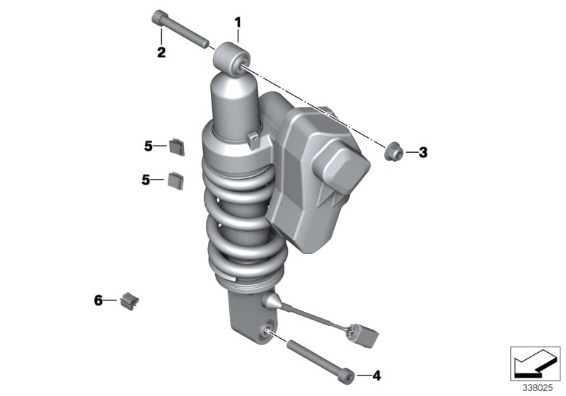 Spring strut, ESA, rear