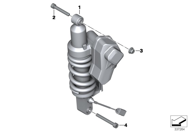 Spring strut, ESA, rear