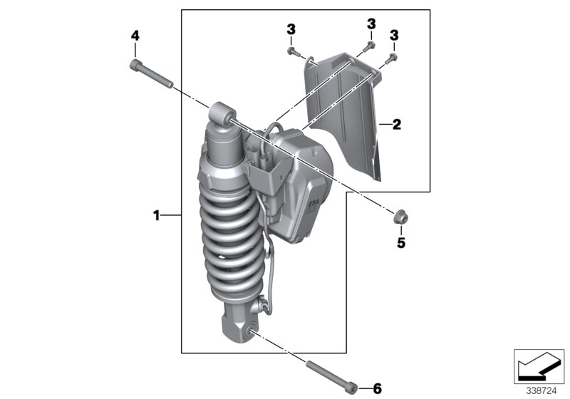 Spring strut, ESA, rear