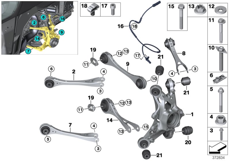 rear axle with suspension