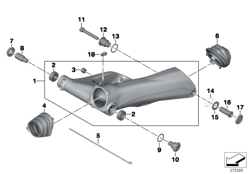 Rear wheel swinging arm