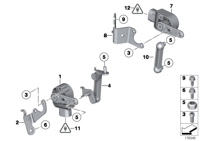 Headlight vertical aim control sensor