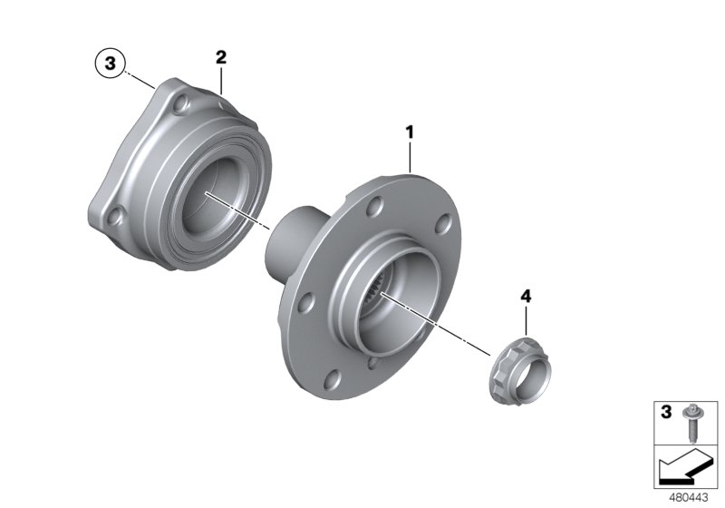 Side shaft/wheel bearings
