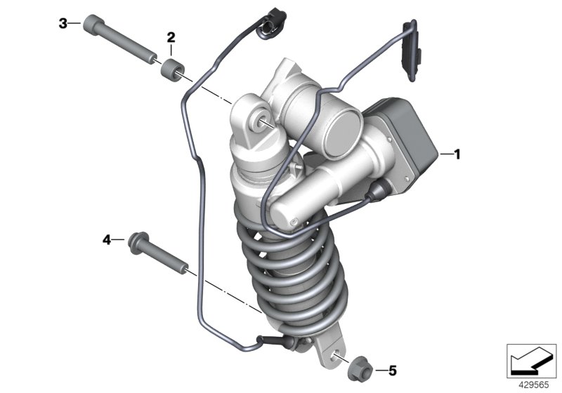 Spring strut, ESA, rear