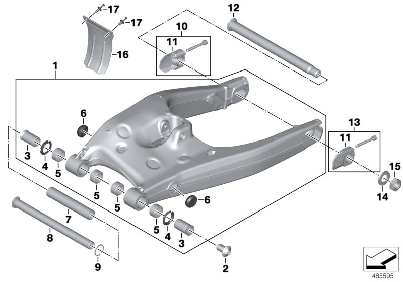 Rear wheel swinging arm