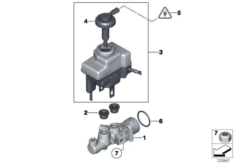 Brake master cylinder/expansion tank