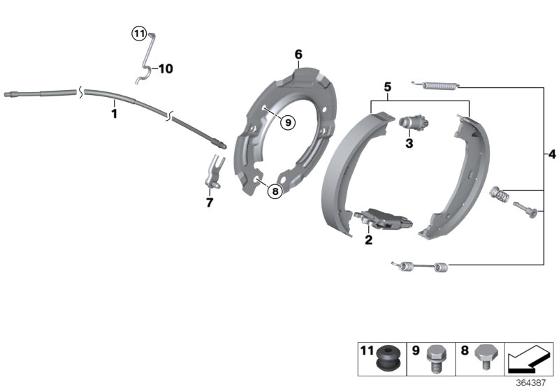Parking brake/brake shoes