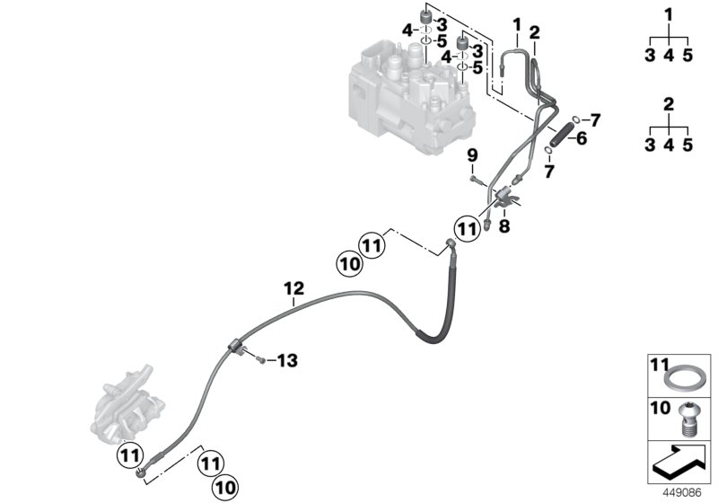 Brake line, rear, I-ABS, Generation 1