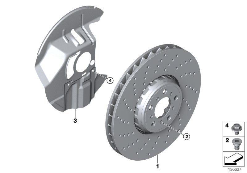 Front wheel brake disc perforated