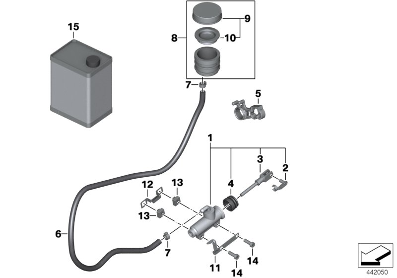 Rear brake master cylinder