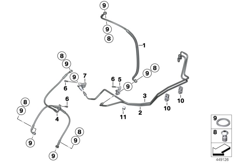 Brake line, front, I-ABS, Generation 2