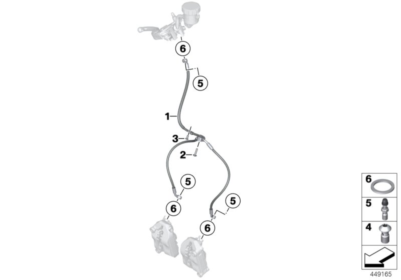 Brake pipe, front, without ABS