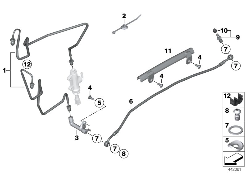 Brake line, rear, I-ABS, Generation 2