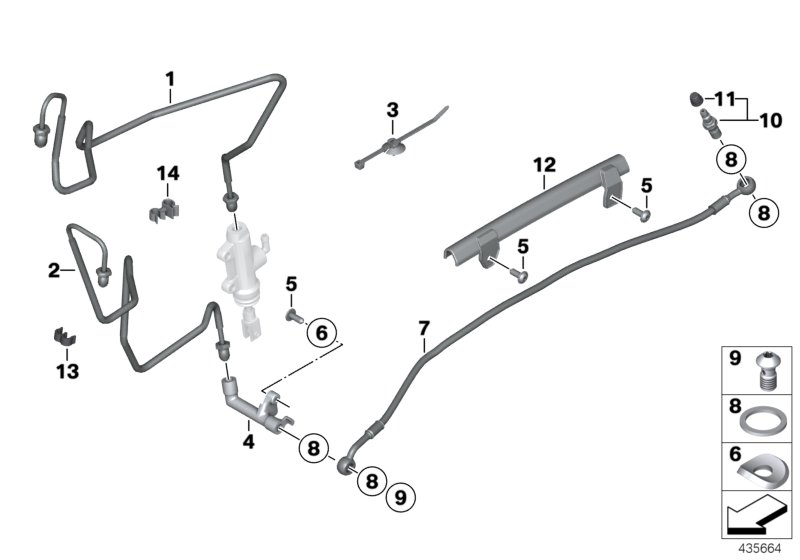 Brake line, rear, I-ABS, Generation 2