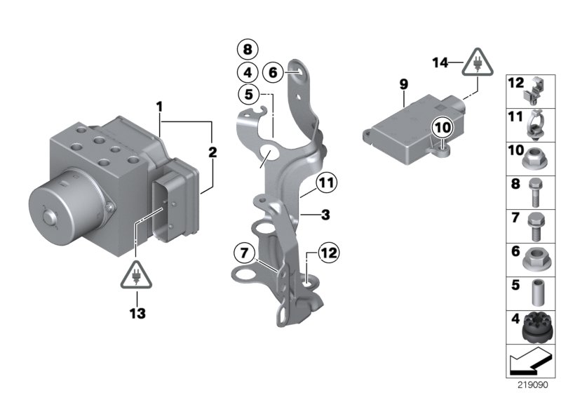 Hydro unit DSC/control unit/fastening