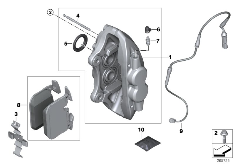 Front wheel brake, brake pad sensor