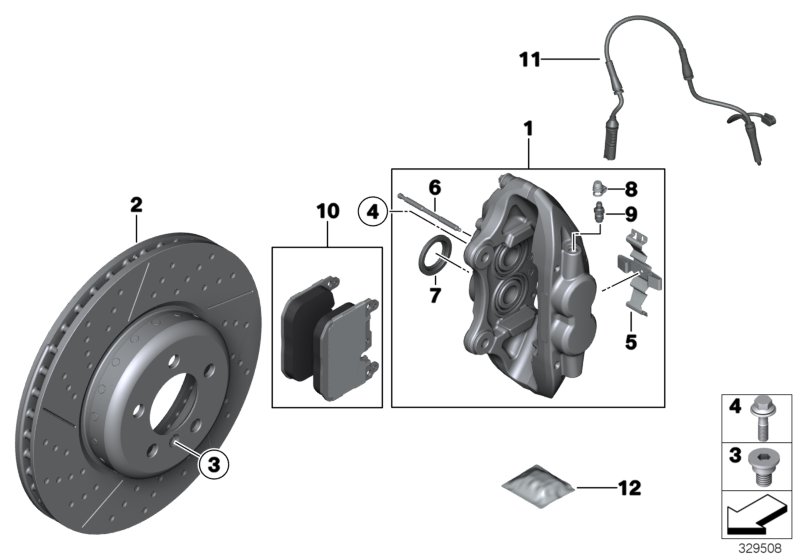 Front brake, brake pad power kit